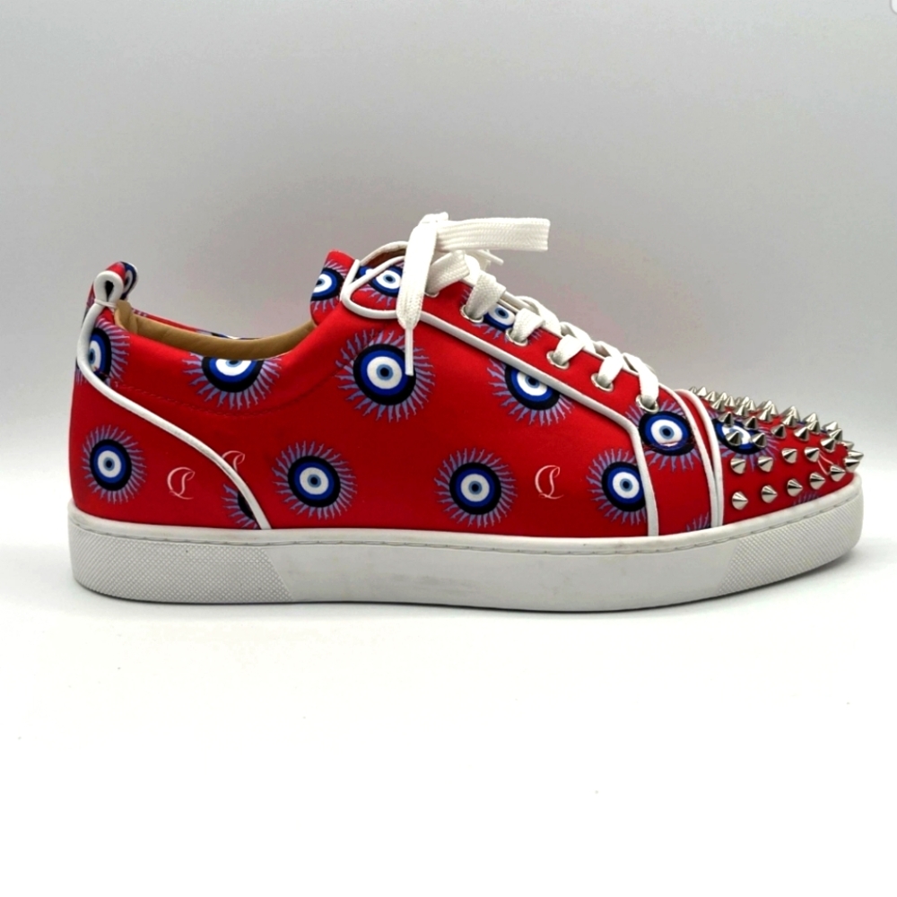 Christian Louboutin Louis Orlato Crepe Satin Nappa Men Loubi Eye Flat Sneakers